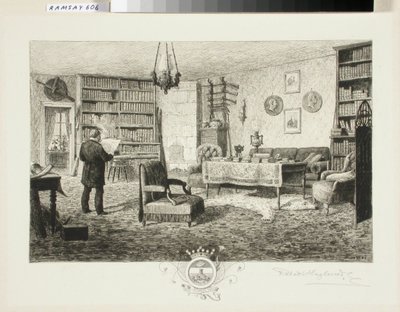 Adolf Erik Nordenskjöld i biblioteket hans av Robert Ludvig Haglund
