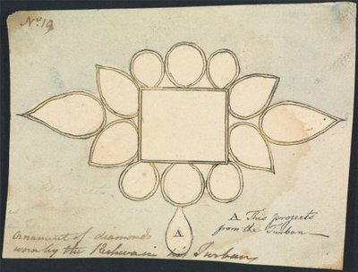 Diamantpynt båret av Peshwa i turbanen hans av Robert Mabon
