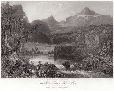 Fjelltempler ved innsjøen Aboo av Robert Melville Grindlay