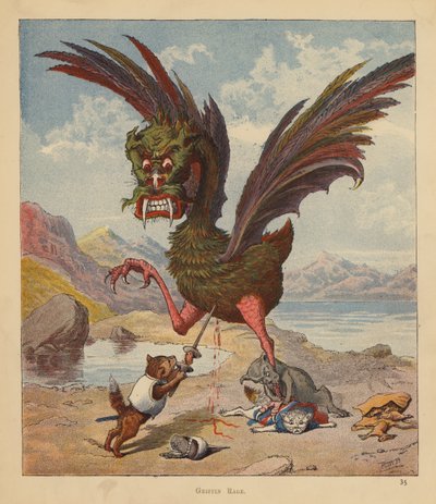 The Kitten Pilgrims: Griffin Rage (litho-farge) av Robert Michael Ballantyne