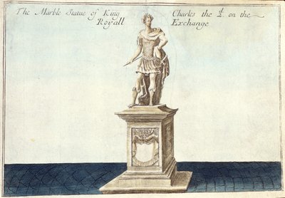 Marmorstatue av kong Charles II (1630-85) på Royal Exchange, fra 