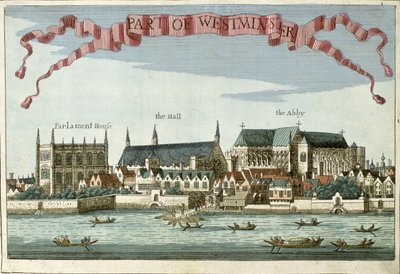Westminster som viser Abbey, Hall and Parliament House, fra 