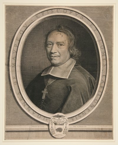 Portrett av Jean de Maupeou, biskop og greve av Chalons-sur-Saone av Robert Nanteuil