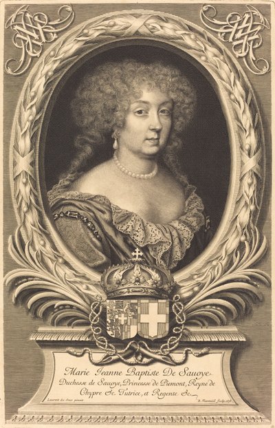 Marie-Jeanne-Baptiste, hertuginne av Savoy av Robert Nanteuil after Laurent Dufour
