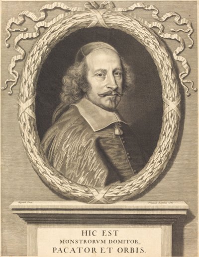 Kardinal Jules Mazarin av Robert Nanteuil after Pierre Mignard I