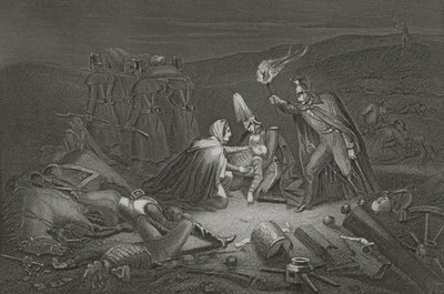 The Battle Field of the Alma, the Night after the Battle, gravert av D.J. Pund av Robert Neal Hind
