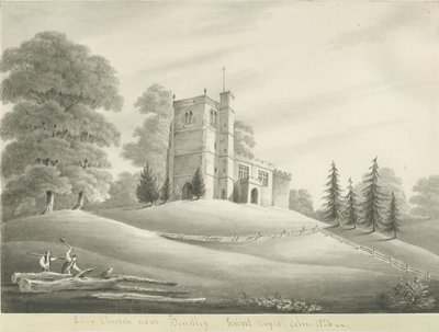 Arley Church: sepia-tegning, 1824 av Robert Noyes