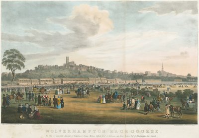Wolverhampton - Racecourse: farget litografi, og [c 1826] (trykk) av Robert Noyes