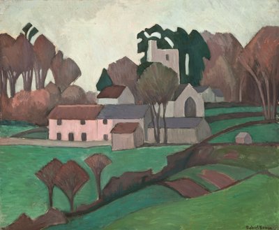 Clayhidon Church (olje på lerret) av Robert Polhill Bevan