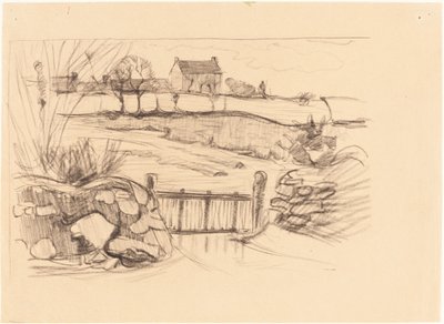 Port til våningshuset, Pont-Aven av Robert Polhill Bevan