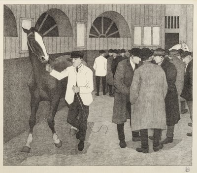 Hestehandlere på Barbican, 1921 av Robert Polhill Bevan