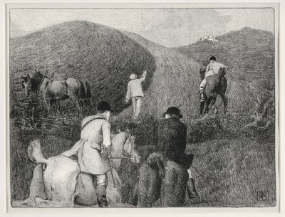 Jaktscene (litho) av Robert Polhill Bevan
