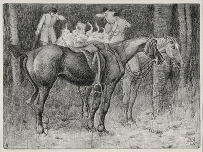 Jaktscene (litho) av Robert Polhill Bevan