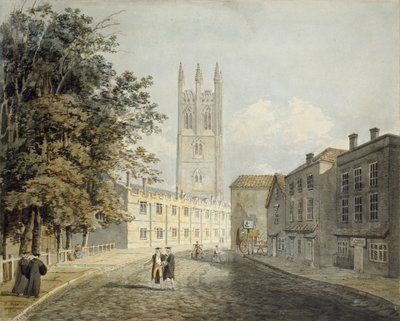Magdalen College and the Eastern End of the High Street, Oxford, 1795 (akvarell over indikasjoner i grafitt) av Robert Revd Nixon