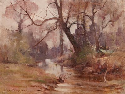 A Quiet Clearing by the River (olje på lerret) av Robert Russell MacNee