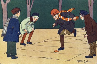 Marellen. Gravering i "" Hva spiller vi? “” av E. Weber med akvarelltegninger av Robert Salles (1871-1929). Librairie Garnier Freres, Paris av Robert Salles
