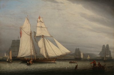 Havnescene, 1842. av Robert Salmon