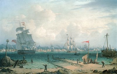 Utsikt over Liverpool, fra Cheshire av Robert Salmon
