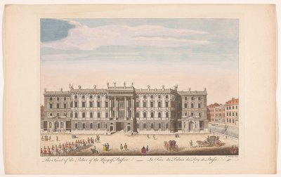 Utsikt over forsiden av Berliner Stadtschloss i Berlin Forsiden av palasset til kongen av Preussen (tittel på objekt) av Robert Sayer (possibly)