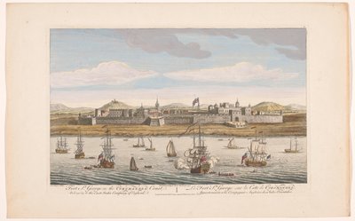 Utsikt over Fort Saint George i Madras Fort St George på Coromandel Coast. Tilhører East India Company of England (tittel på objekt) Oppgjør av VOC (serietittel) av Robert Sayer