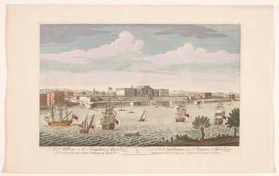 Utsikt over Fort William i Calcutta Fort William i kongeriket Bengal. Tilhører East India Company of England (tittel på objekt) Oppgjør av VOC (serietittel) av Robert Sayer