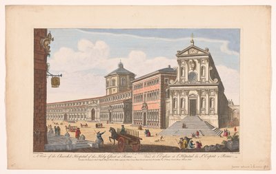 Utsikt over kirken Santo Spirito i Sassia te Roma En utsikt over Den hellige ånds kirke og sykehus i Roma (tittel på objekt) Roma (serietittel) av Robert Sayer