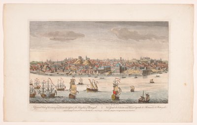 Utsikt over byen Lisboa Et generelt syn på byen Lisboa, hovedstaden til kongeriket Portugal (tittel på objekt) Madrid og Lisboa (serietittel) av Robert Sayer