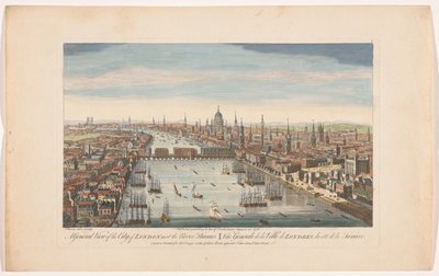 Utsikt over byen London En generell utsikt over byen London, ved siden av Themsen (tittel på objekt) London (serietittel) av Robert Sayer