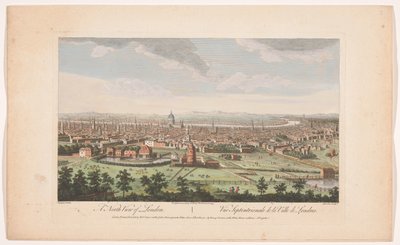 Utsikt over byen London sett fra nordsiden En nordlig utsikt over London (tittel på objekt) London (serietittel) av Robert Sayer