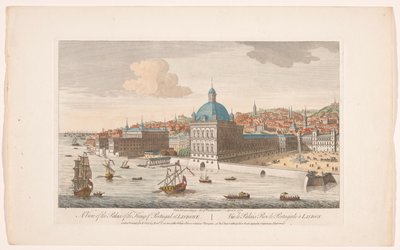 Utsikt over det kongelige palasset i Lisboa En utsikt over palasset til kongen av Portugal i Lisboa (tittel på objekt) Madrid og Lisboa (serietittel) av Robert Sayer
