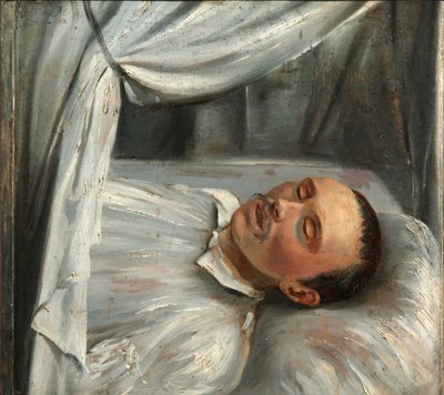 Poeten Mikhail Lermontov 1814-1841 på dødsleiet, 1841. av Robert Schwede