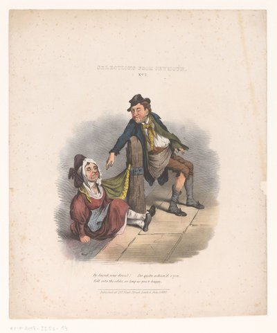 Tegneserie med full mann og kvinne Utvalg fra Seymour. Nei. 2 (tittel på objekt) av Robert Seymour (attributed to)