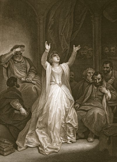Fordømmelse av Anne Boleyn, gravert av George Noble, illustrasjon fra David Humes 