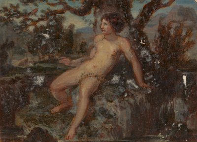 Figurstudie av en naken kvinne i et skogslandskap av Robert Smirke