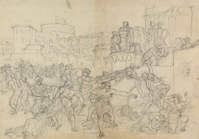Skisse av gotere som kommer inn i Roma, fra Shakespeares skuespill, Titus Andronicus av Robert Smirke