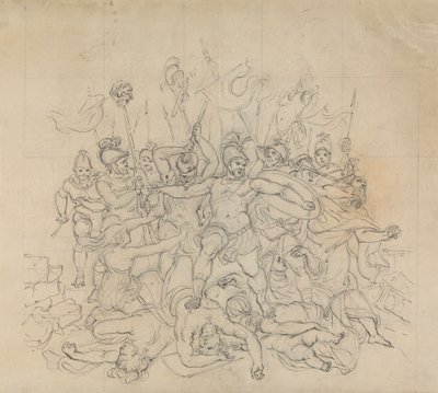 Skisse av en kampscene, fra Shakespeares skuespill, Titus Andronicus av Robert Smirke