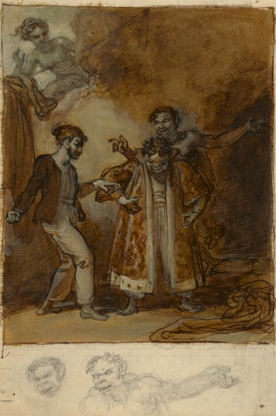 Stephano, Trinculo og Caliban med Prosperos magiske garderobe av Robert Smirke