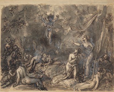 Studie av nakenfigurer i et skogsområde av Robert Smirke