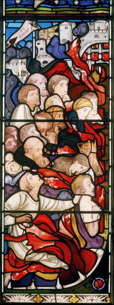 Ye Damned, detalj fra The Last Judgement, ca. 1864 (farget glass) av Robert Turnill Bayne