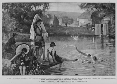 Water Frolics, Weir Pool i Pangbourne (litho) av Robert Walker Macbeth