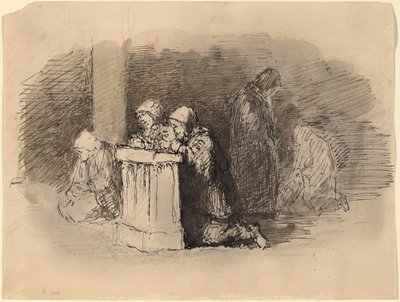 Bønnefigurer i en kirke, Firenze av Robert Walter Weir