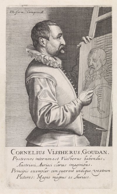 Portrett av Cornelis Visscher av Robert Willemsz de Baudous