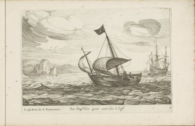 Dogger av hundestøvel En Dogh-boot groot om 8 Last / Dogh-Boot de 8 Tonneaux (tittel på objekt) Diverse skip ikke på se sert dans les Provinces Unies / Ikoner for forskjellige nederlandske skip hvis bruk hovedsakelig er i det indre farvannet i regionen av Robert de Baudous (possibly)