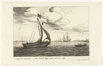 Vrachtkagen Een Vracht-kaghe groot om 6 Last / Cague de 6 Tonneaux (tittel på objekt) Hollandse scheepstypen, 1627 (serietittel) Forskjellige skip Don to se sert dans les United Provinces / Ikoner av forskjellige nederlandske skip hvis bruk hovedsakelig er av Robert de Baudous (possibly)