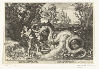 Kadmusens ledsagere fortært av en drage Metamorphoses of Ovid (serietittel) av Robert de Baudous