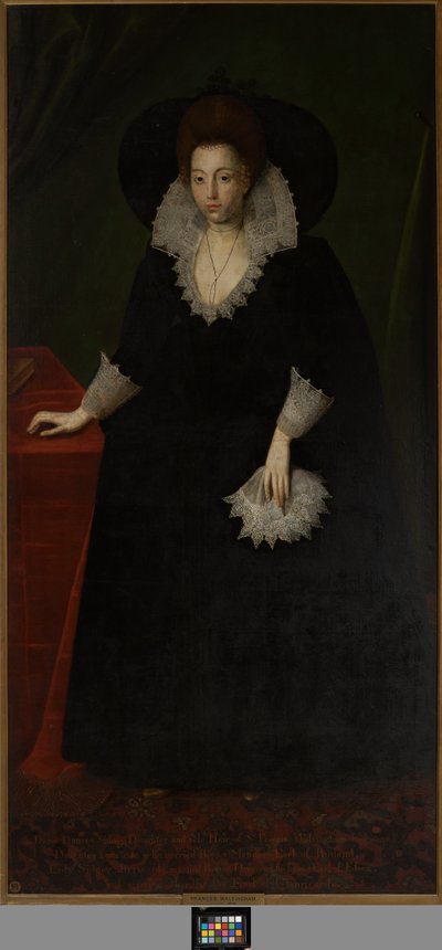 Frances Walsingham, kone til Sir Philip Sidney, ca. 1570-1632 (olje på lerret) av Robert the Elder (attr. to) Peake