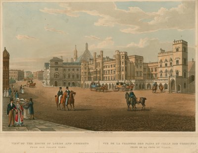 Utsikt over Houses of Lords and Commons fra Old Palace Yard av Robert the Elder and Younger Havell