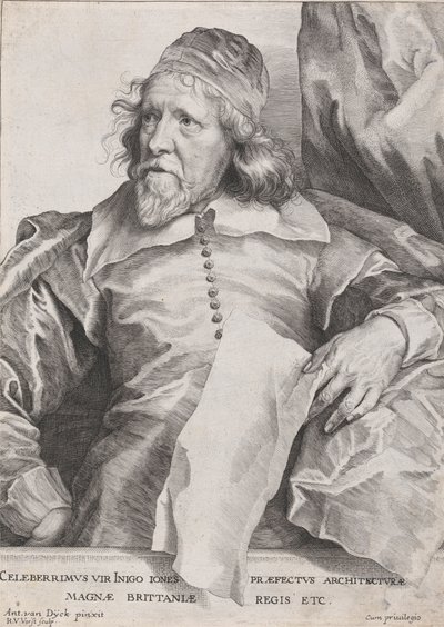 Den mest kjente mannen Inigo Jones, prefekt for arkitekturen til kongen av Storbritannia osv. av Robert van Voerst