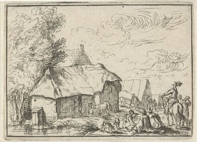Campingplass ved en landsby Landskap med leirer (serietittel) av Robert van den Hoecke