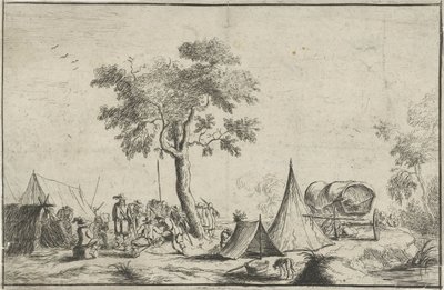 Leir med spiss telt av Robert van den Hoecke